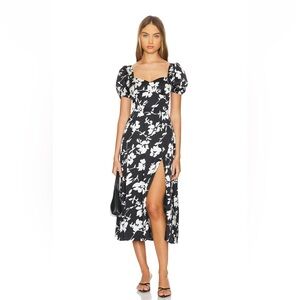 Bardot Gillian Midi Dress Black Floral NWT